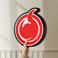 Unlit Hell Girl Fire Symbol LED lightbox held by hand to show size and details
