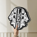 Unlit Leo Lion Zodiac LED lightbox held by hand to show size and details