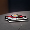 Mazinger Z LED lightbox lying flat on a desk with white glow