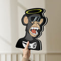 Unlit Bored Ape NFT LED lightbox held by hand to show size and details