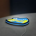 K-League Ulsan Hyundai LED lightbox lying flat on a desk with blue glow