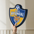 Unlit K-League Ulsan Hyundai LED lightbox held by hand to show size and details