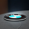 BMW LED lightbox lying flat on a desk with white glow