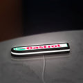Castrol LED lightbox lying flat on a desk with white glow