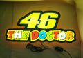26Xbau0042 LED Light Box (60cm) - The doctor led light box 03 lit flat front view, unique wall art for desk and room decor