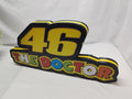 60cm 26Xbau0042 3D Printed Sign - The doctor led light box 07 unlit standing side view, unique wall art for desk and room decor