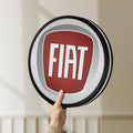 Unlit FIAT 2007 OLD LED lightbox held by hand to show size and details