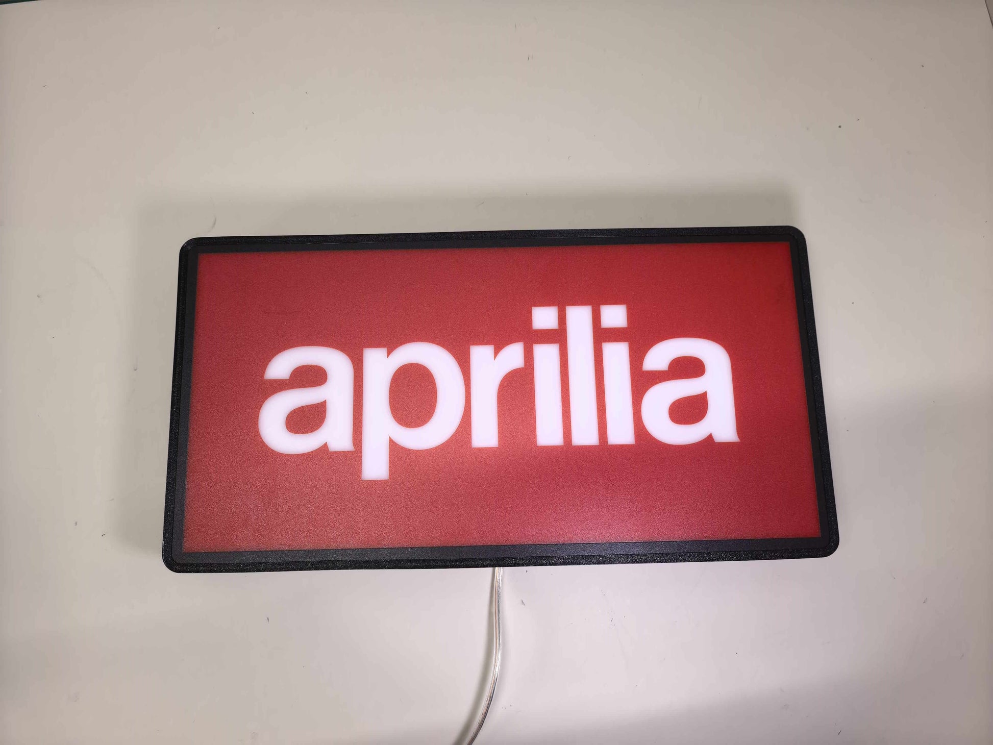 Aprilia Dimmable LED Light Box (30cm) - Unlit flat lay front details, unique wall art for desk and room decor