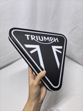 Triumph Motorcycles LED Sign (30cm) - Unlit handheld size reference, perfect for garage and man cave decor