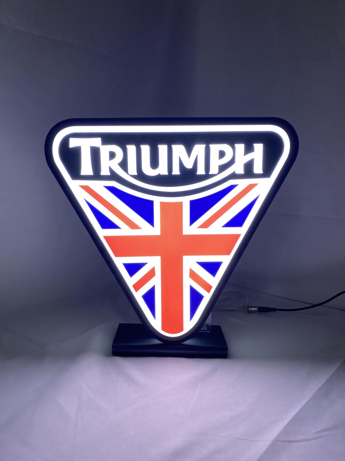 30cm Triumph Glowing Wall Art - Illuminated front view standing, unique wall art for desk and room decor