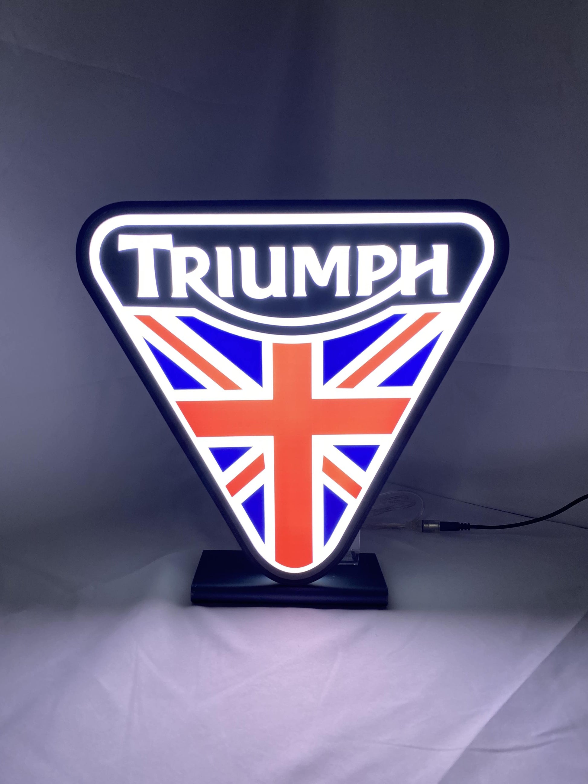 30cm Triumph Glowing Wall Art - Illuminated front view standing, unique wall art for desk and room decor