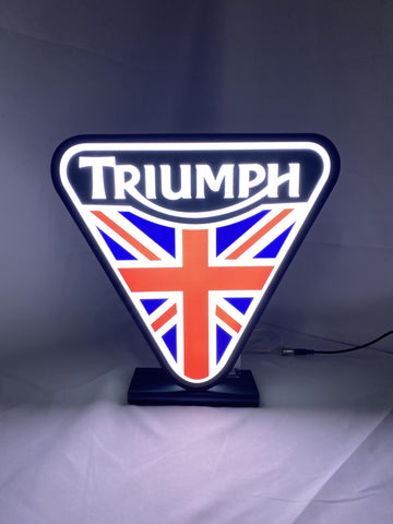30cm Triumph Glowing Wall Art - Illuminated front view standing, unique wall art for desk and room decor