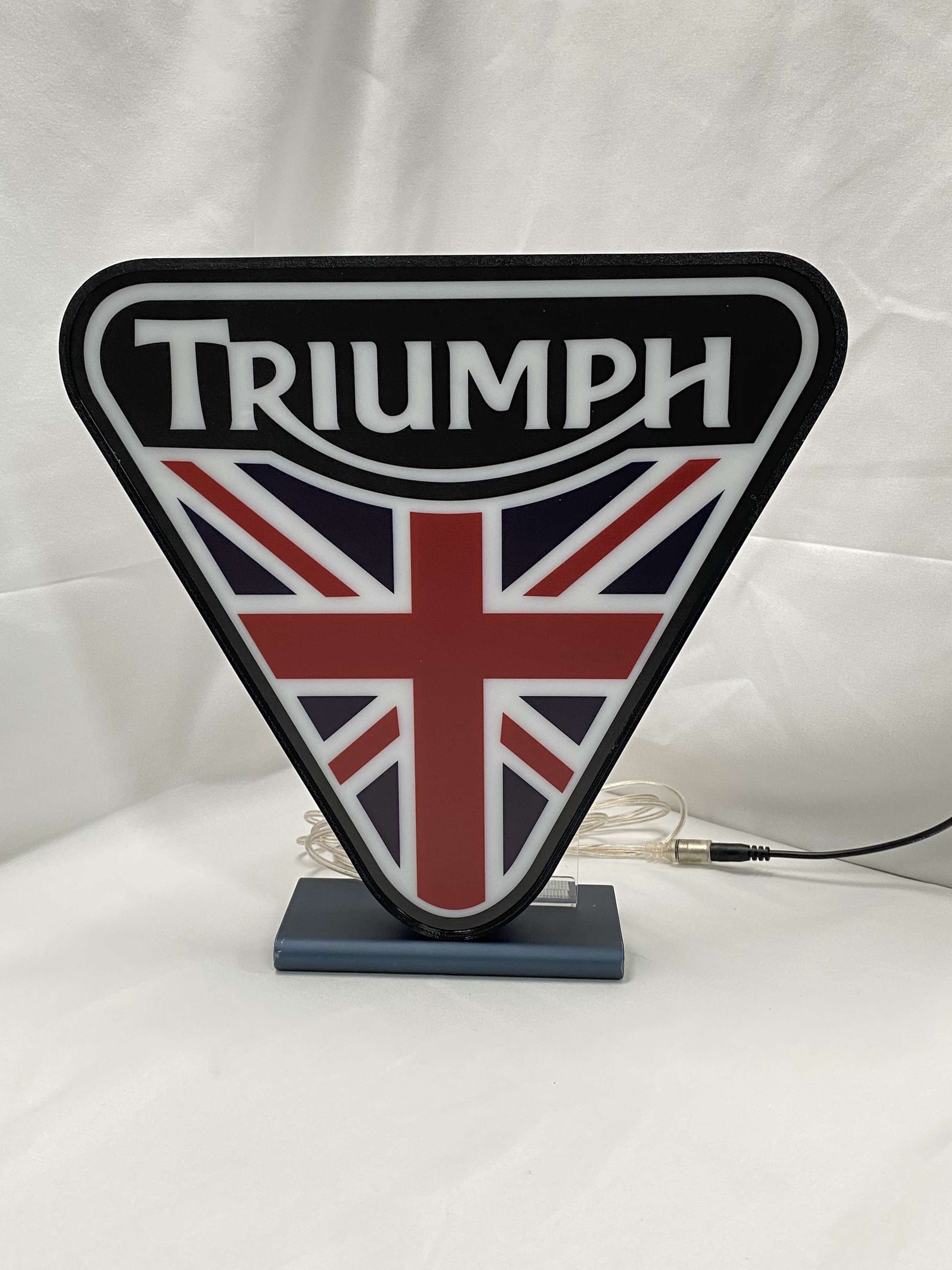 Triumph LED Light Box (30cm) - Unlit front details standing, unique wall art for desk and room decor