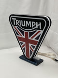 Triumph LED Sign (30cm) - Unlit angled details standing, unique wall art for desk and room decor