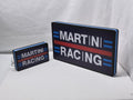 Martini Racing LED Sign - Unlit angled details standing, perfect for garage and man cave decor