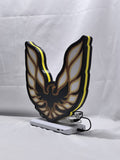 Pontiac Firebird 1977 LED Sign (30cm) - Unlit angled details standing, perfect for garage and man cave decor