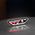 Fly Racing LED lightbox standing on a desk from an angled side view with white glow