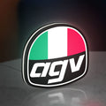 AGV Racing LED lightbox standing on a desk from an angled side view with white glow