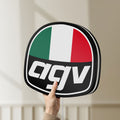 Unlit AGV Racing LED lightbox held by hand to show size and details