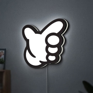 No Good Racing LED lightbox hanging on a wall with white glow