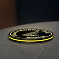 Classic Honda Racing Club LED lightbox lying flat on a desk with yellow glow