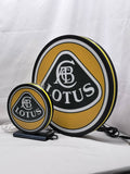Lotus Cars LED Sign - Unlit angled details standing, perfect for garage and man cave decor