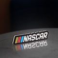 NASCAR LED lightbox standing on a desk from an angled side view with white glow
