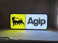 40cm Agip Six Legged Dog 3D Printed Sign - Illuminated front view standing, unique wall art for desk and room decor