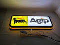 40cm Agip Six Legged Dog 3D Printed Sign - Illuminated flat lay angled view, unique wall art for desk and room decor