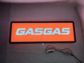 50cm Gasgas 3D Printed Sign - Illuminated flat lay front view, unique wall art for desk and room decor