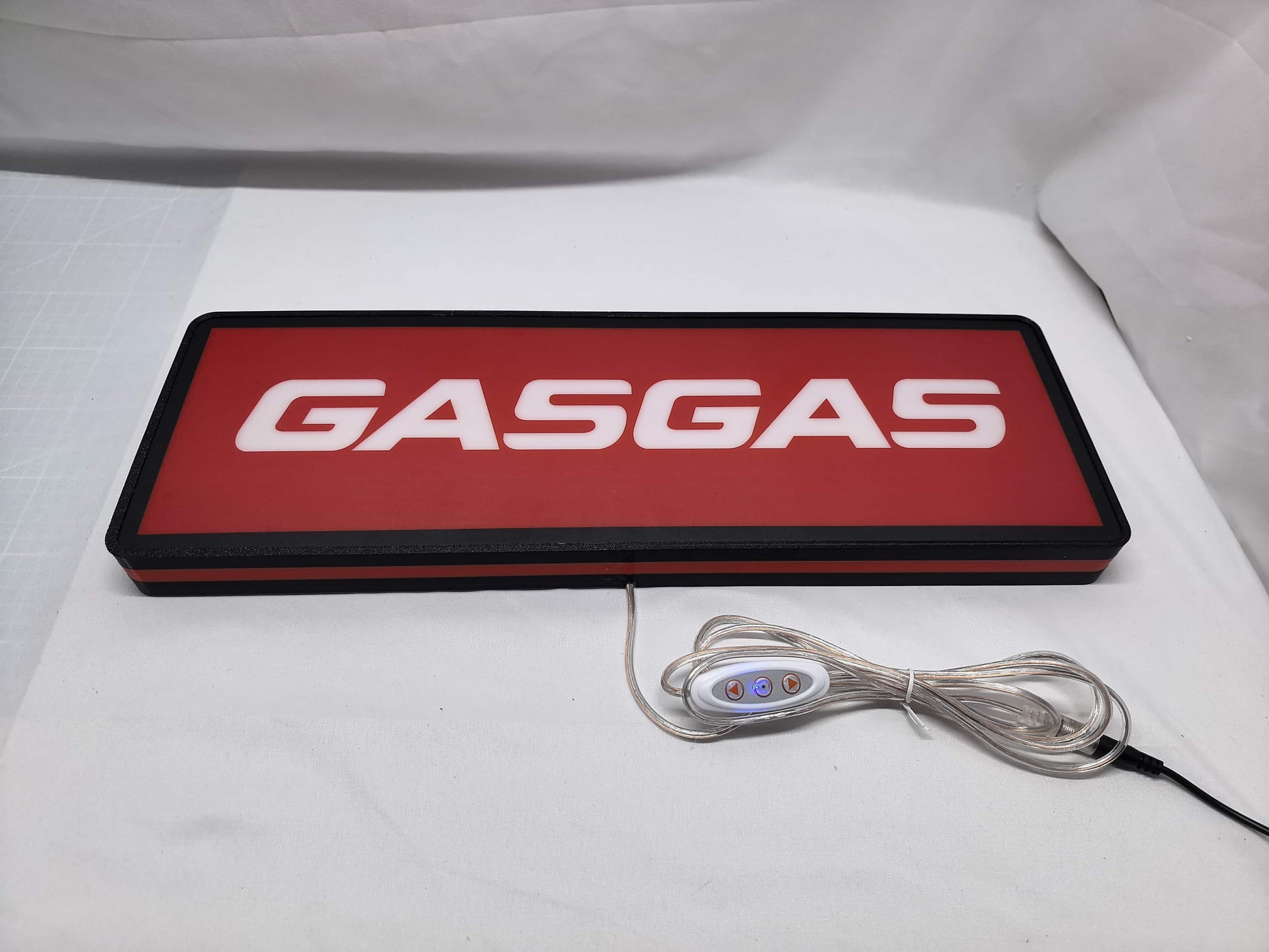 50cm Gasgas Glowing Wall Art - Unlit flat lay angled details, unique wall art for desk and room decor