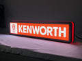 Kenworth LED Light Box (40cm) - Illuminated angled view standing, perfect for garage and man cave decor