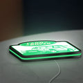 Land Rover Discovery LED lightbox lying flat on a desk with green glow