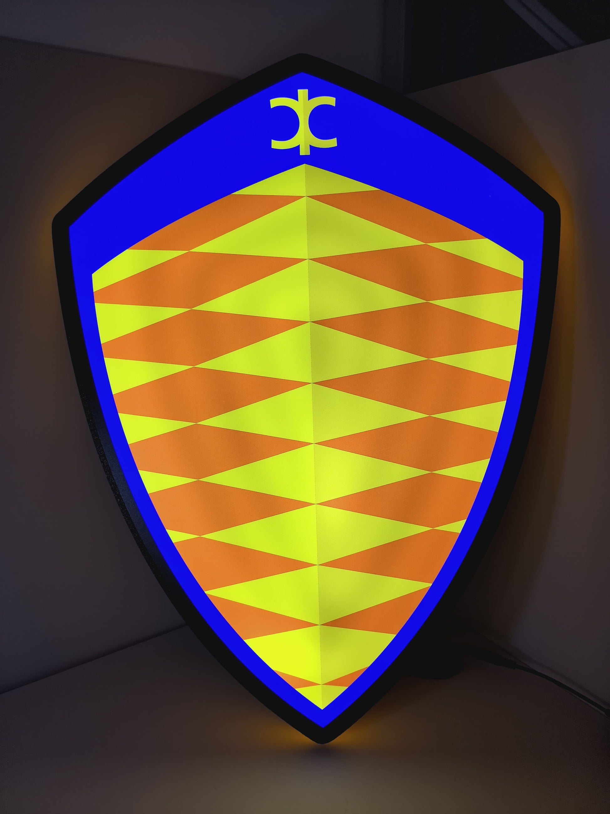 Koenigsegg LED Light Box (60cm) - Illuminated front view standing, perfect for garage and man cave decor