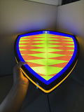 Illuminated handheld size reference of Koenigsegg Illuminated Sign in 60cm, perfect for garage and man cave decor