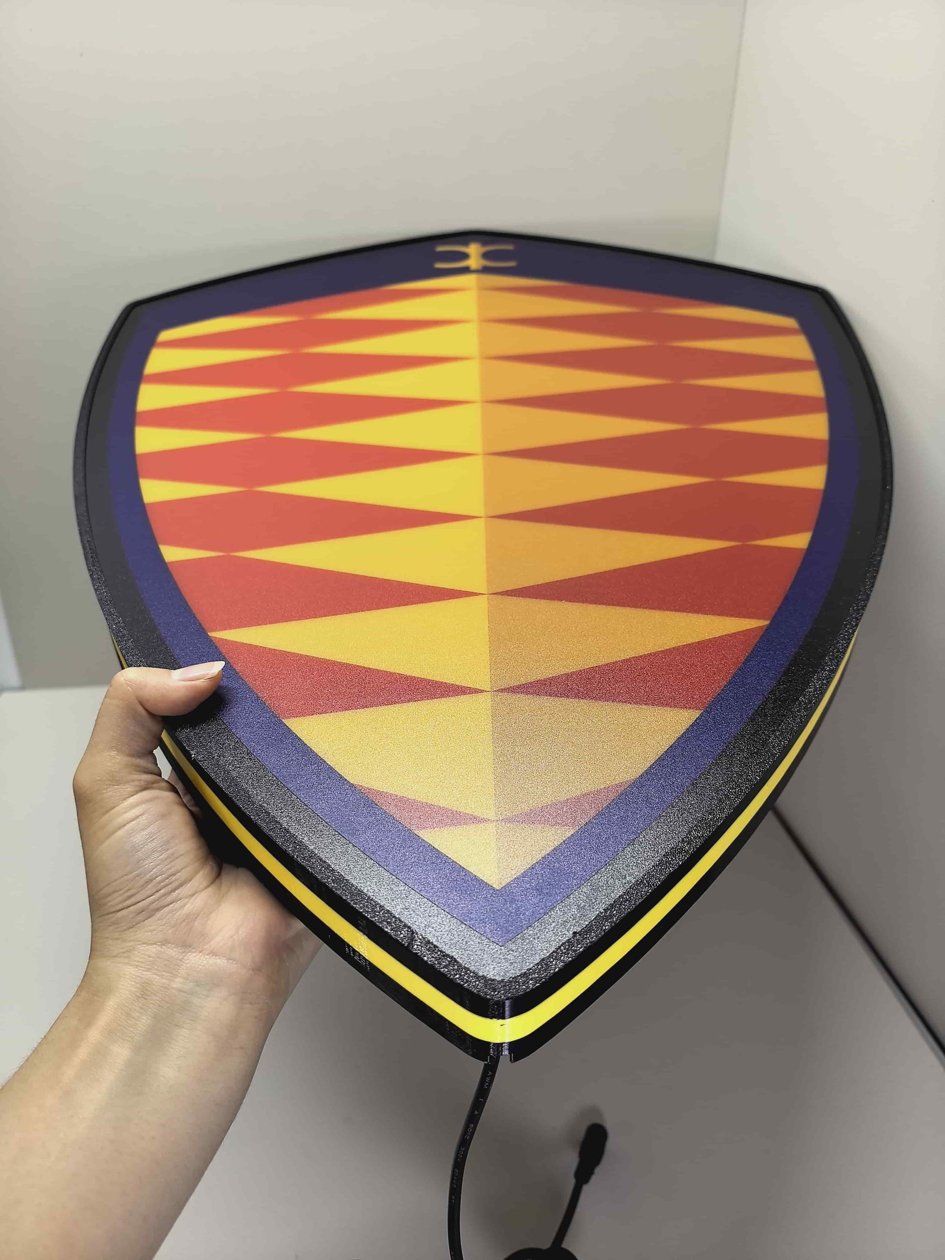 60cm Koenigsegg Glowing Wall Art - Unlit handheld size reference, perfect for garage and man cave decor