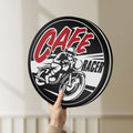 Unlit Cafe Racer LED lightbox held by hand to show size and details