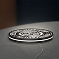 Harley Owners Group LED lightbox lying flat on a desk with white glow
