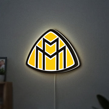 Maybach LED lightbox hanging on a wall with white glow