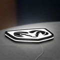 DODGE RAM LED lightbox lying flat on a desk with white glow