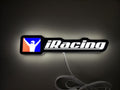 30cm Iracing Glowing Wall Art - Illuminated flat lay front view, perfect for garage and man cave decor