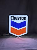 Illuminated front view standing of Chevron 3D LED Sign in 20cm, unique wall art for desk and room decor