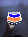 Illuminated handheld size reference of Chevron 3D LED Sign in 20cm, unique wall art for desk and room decor