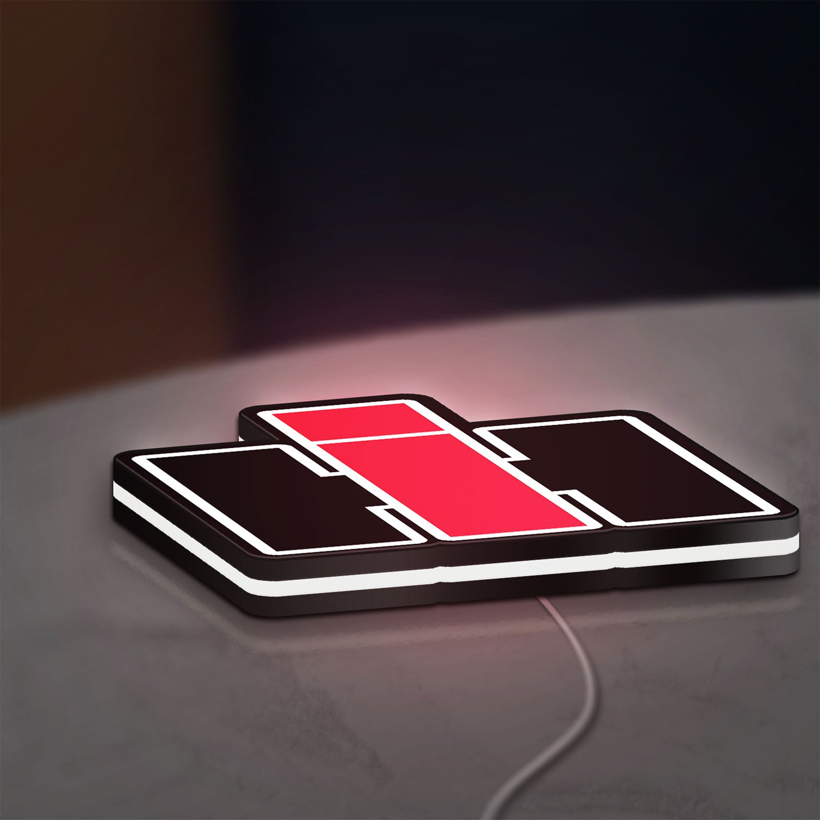 International Harvester LED lightbox lying flat on a desk with white glow