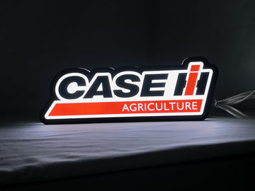Illuminated front view standing of Case Ih Agriculture Illuminated Sign in 30cm, unique wall art for desk and room decor