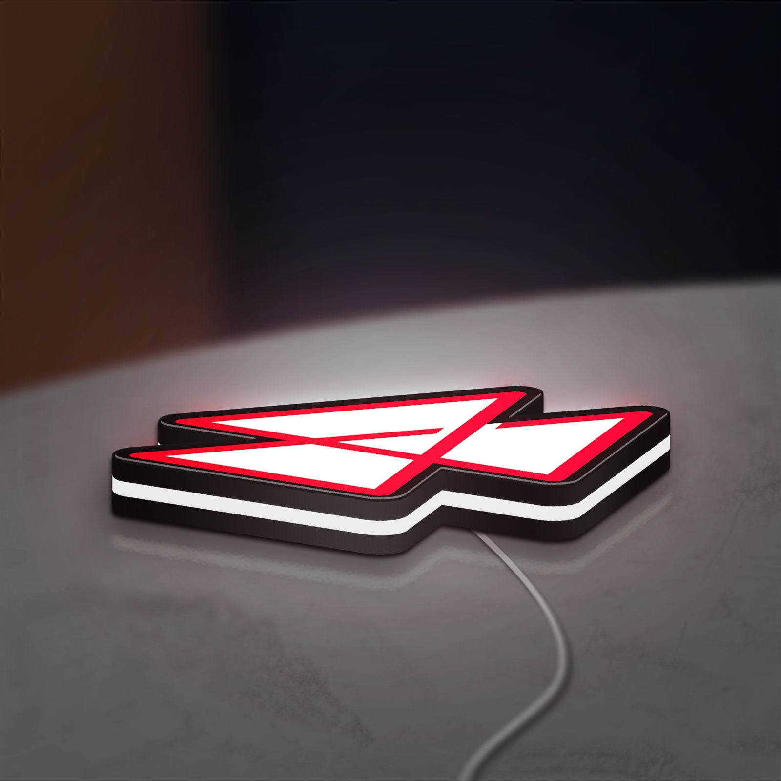 Massey Ferguson LED lightbox lying flat on a desk with white glow