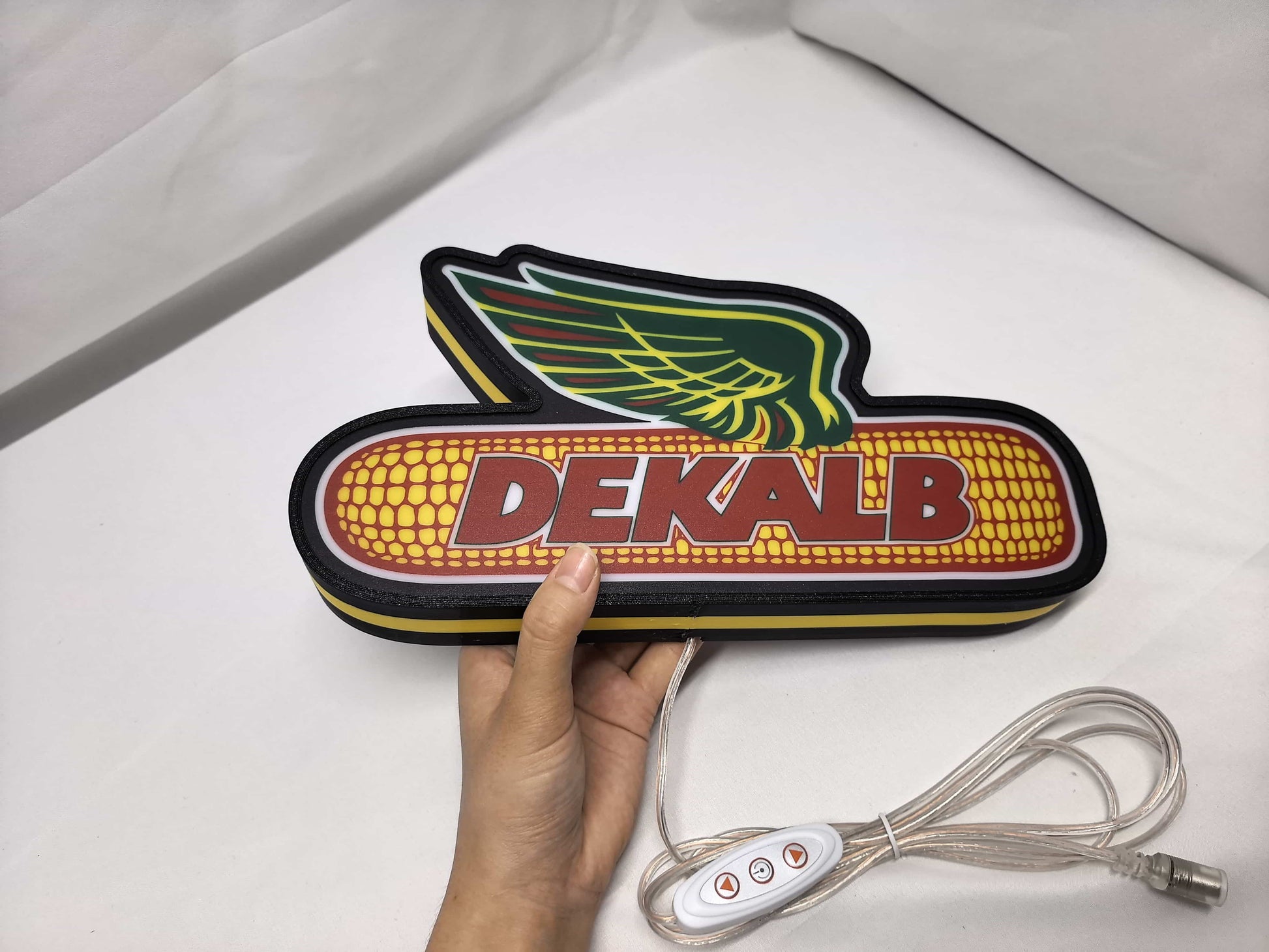 Dekalb LED Light Box (30cm) - Unlit handheld size reference, unique wall art for desk and room decor
