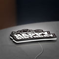 Fortnite LED lightbox lying flat on a desk with white glow