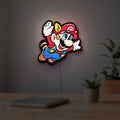 Super Mario Bros 3 LED lightbox hanging on a room wall with soft white light