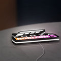 Forza Horizon 5 LED lightbox lying flat on a desk with white glow